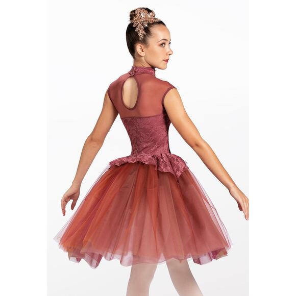 Dance Costume Weissman 12879 Intermediate Child Blue Lace Overlay Ballet YAGP - Picture 2 of 3